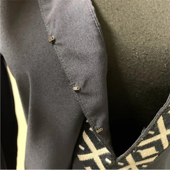 TORY BURCH NAVY EMBROIDERED TAPED TUNIC - Picture 6 of 12